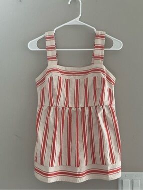 Cabi Tangerine Stripe Cotton Sundress Top